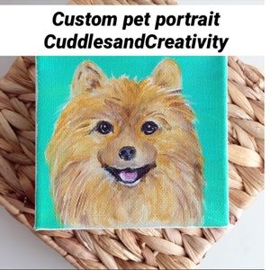 Custom painting of your dog 4x4 shelf decor